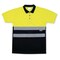 Polo alta visibilidad amarillo fluor/azul oscuro, talla XXL